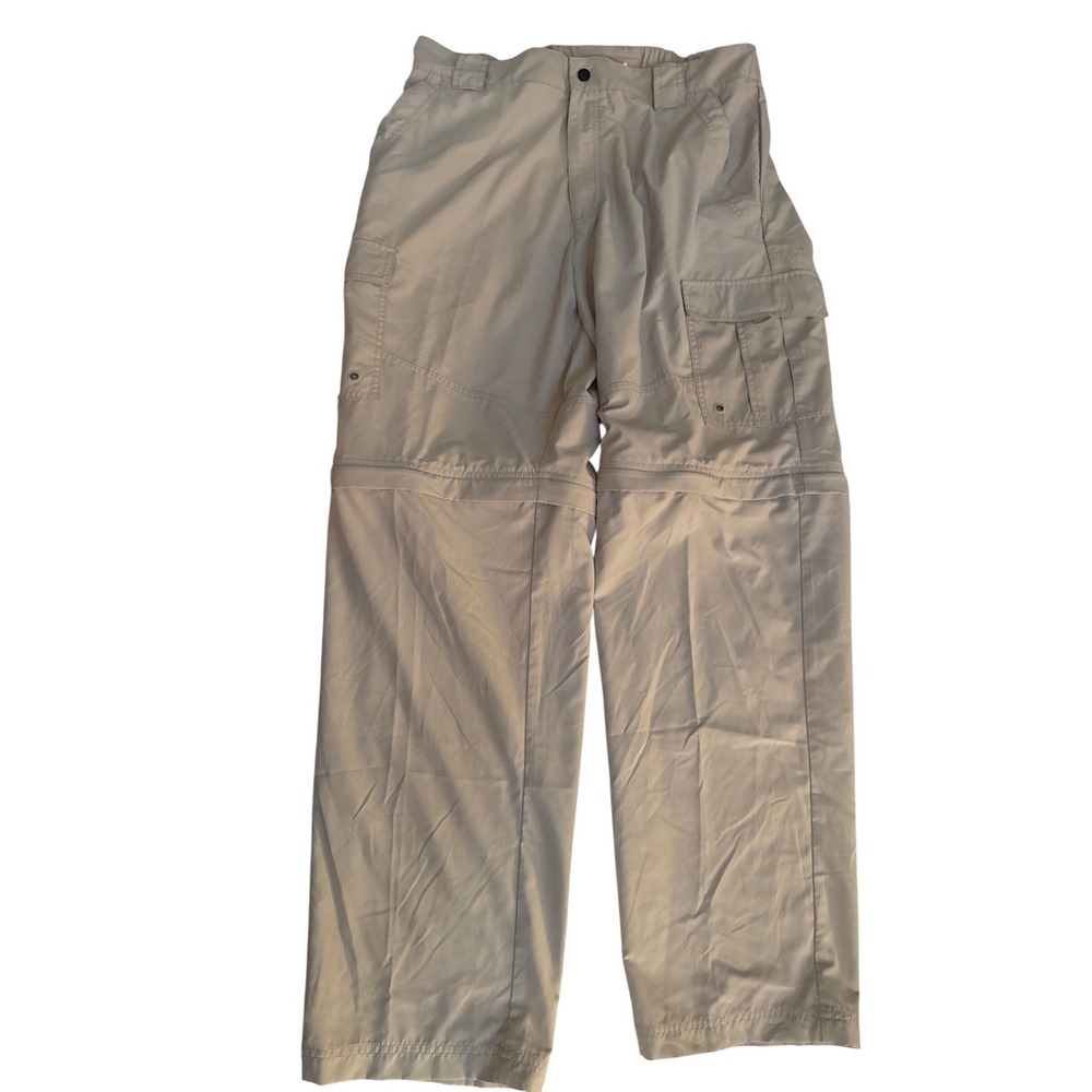 Rugged Exposure Mens XL Tan Convertible Cargo Hiking Pants Water Resistant 9430